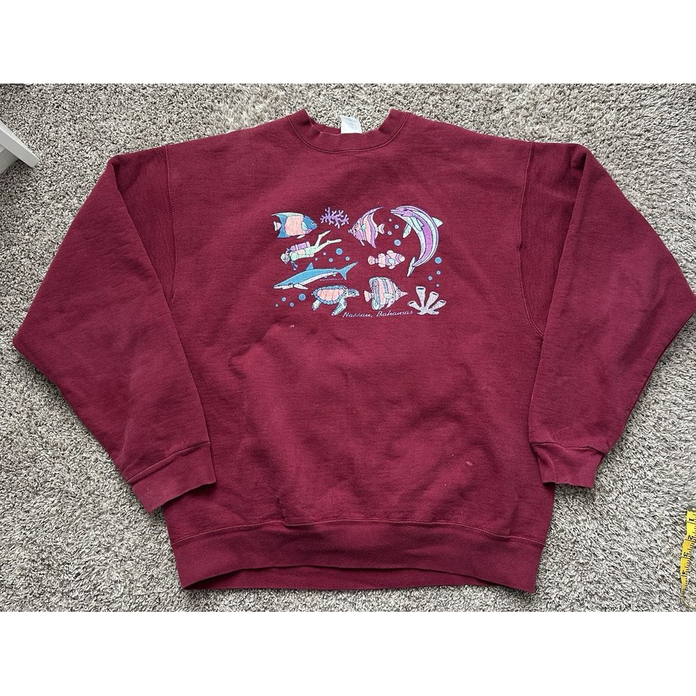 Vintage Bahamas Fish Crewneck Sweatshirt Sweater XL Made In‎ USA